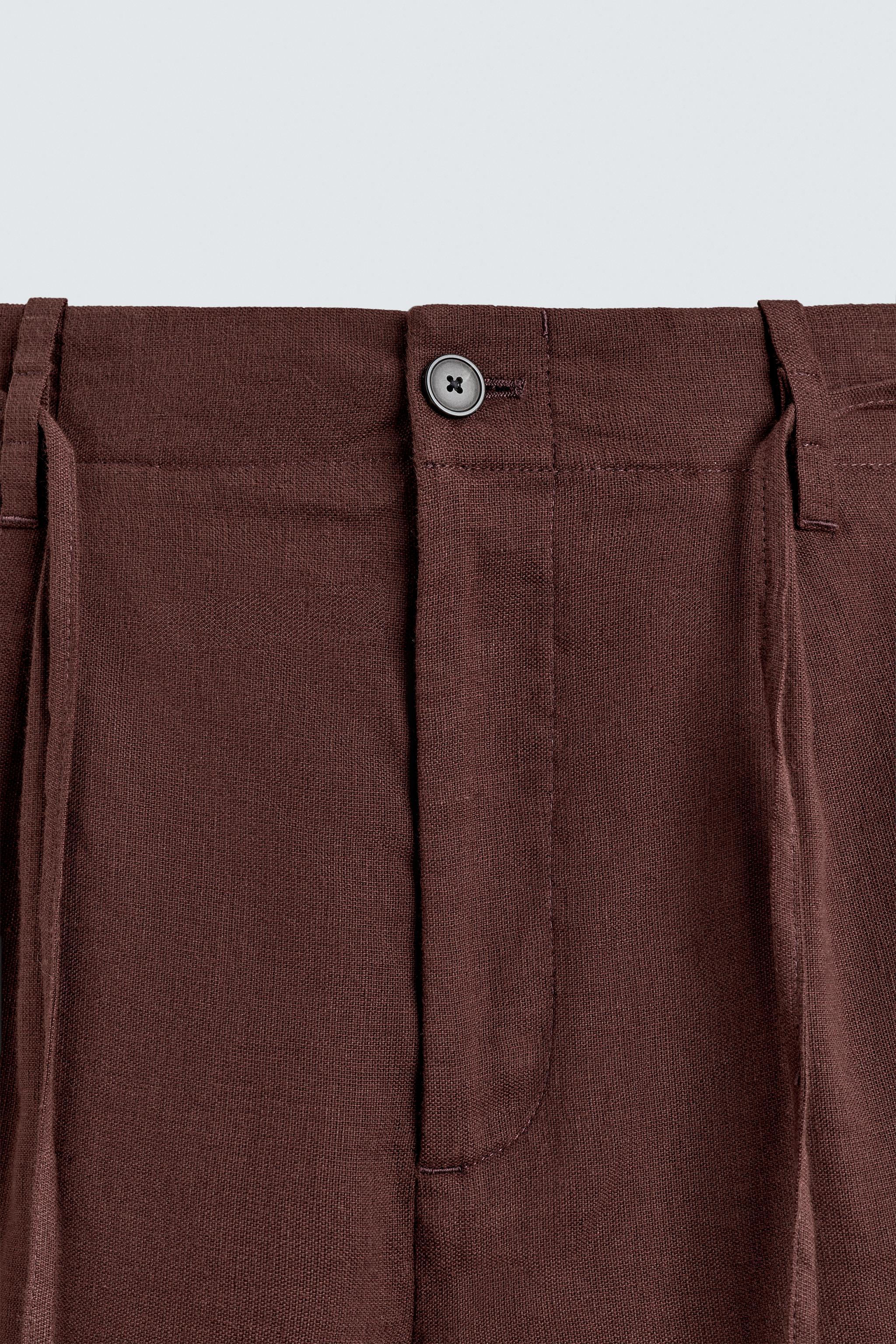 LINEN BLEND WIDE FIT SHORTS